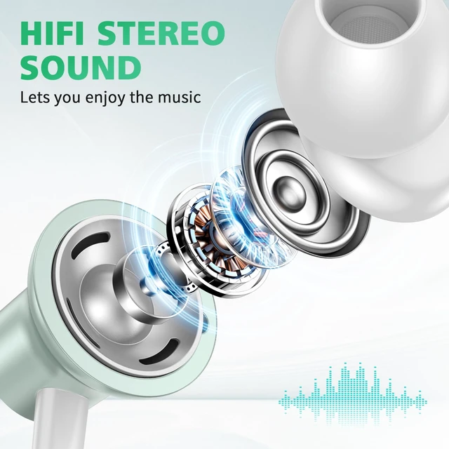 Alt view image 2 of 7 - Wired Earbuds USB C for Samsung S26 S25 Ultra S24 S22 S23 Fe Green Type C Headphone with Mic Stereo Magnet Case Corded Earphone for iPhone 18 Pro Max Duo 17 Air 16 15 Plus/iPad/Pixel 11 10 9