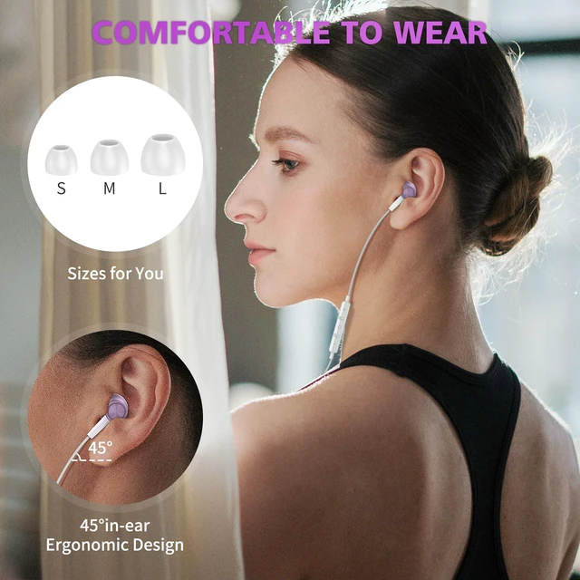 Alt view image 4 of 7 - USB C Earbuds for iPhone 18 Pro Max Duo 17 Air 16 15 Plus/iPad, Purple Type C Earphones with Mic Case Stereo Magnet Cord Wired Earbuds for Samsung S26 S25 S24 Ultra S23 S22 Flip/Pixel 11 10 9 8