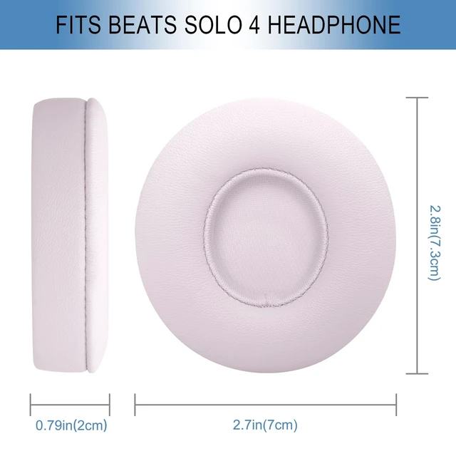 Alt view image 7 of 7 - Ear Pads Replacement for Beats Solo 4 Wireless On-Ear Headphones, Earpads Ear Cushions for Solo 4 with Soft Protein Leather, Stronger Adhesive Backing (Cloud Pink)