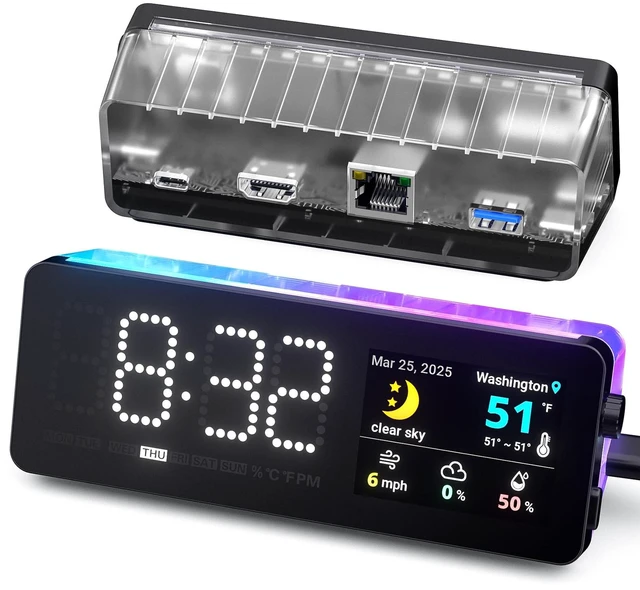 Main image of Laptop Docking Station, 7-in-1 USB C Hub with Screen, Multiple Built-in Apps, Multiport Adapter with HDMI 4K@60Hz, 90W Power Delivery, USBC & USBA Data Ports, Dongle for MacBook, Dell, and More