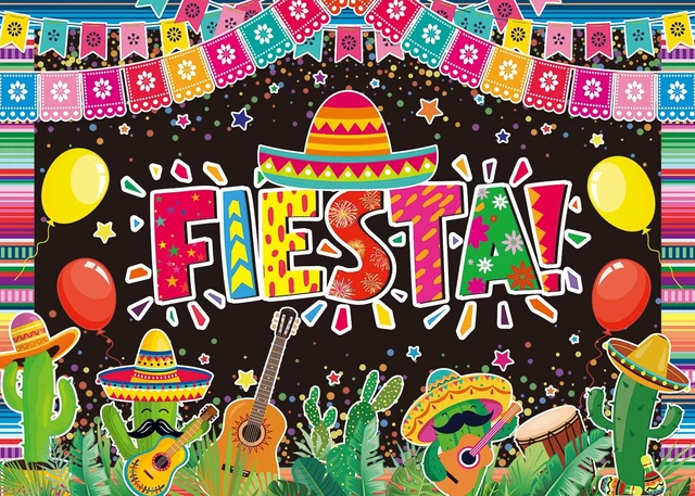 Alt view image 2 of 7 - Mexican Fiesta Backdrop Cinco De Mayo Theme Party Mexican Festival Birthday Banner Photography Background Kids Adults Summer Pool Birthday Baby Shower Wedding Party Decoration (8x6FT)