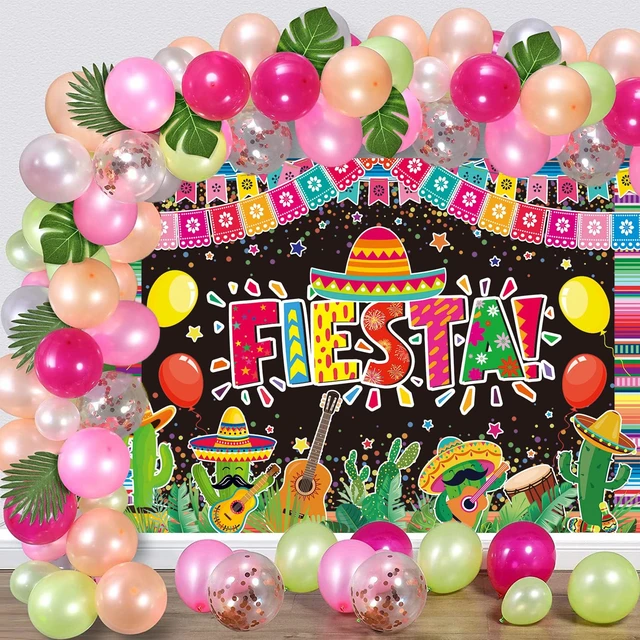 Alt view image 3 of 7 - Mexican Fiesta Backdrop Cinco De Mayo Theme Party Mexican Festival Birthday Banner Photography Background Kids Adults Summer Pool Birthday Baby Shower Wedding Party Decoration (8x6FT)