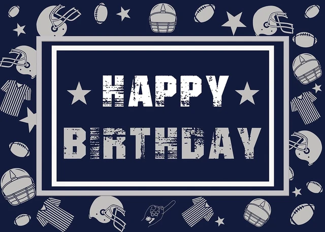 Alt view image 5 of 7 - Football Backdrop for Birthday Party 7X5FT Navy Blue Cowboy Background 8x6ft Football Happy Birthday Party Decorations Banner, Football Theme Backdrop, Sports Fans Party Supplies Photo Props
