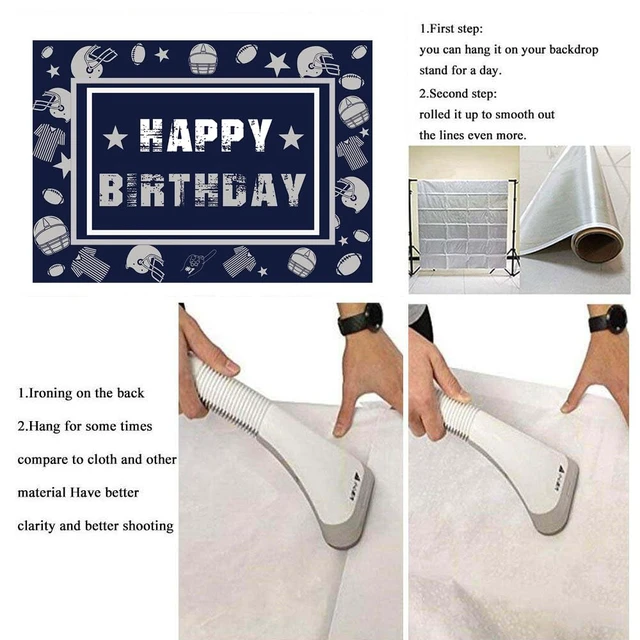 Alt view image 7 of 7 - Football Backdrop for Birthday Party Navy Blue Helmet Cowboy Background 8x6ft Football Happy Birthday Party Decorations Banner, Football Theme Backdrop, Sports Fans Party Supplies Photo Props