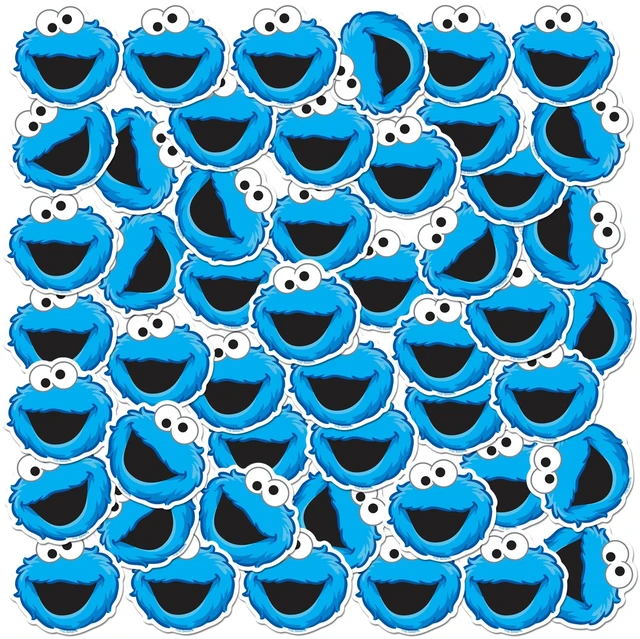 Main image of Sesame Street Cookie Monster Face, Tablet, Cookie Monster Face Variety Set Officially Licensed Sesame Street Stickers Great for Water Bottles, Skateboards, Luggage, Laptops, Bumpers & Cars