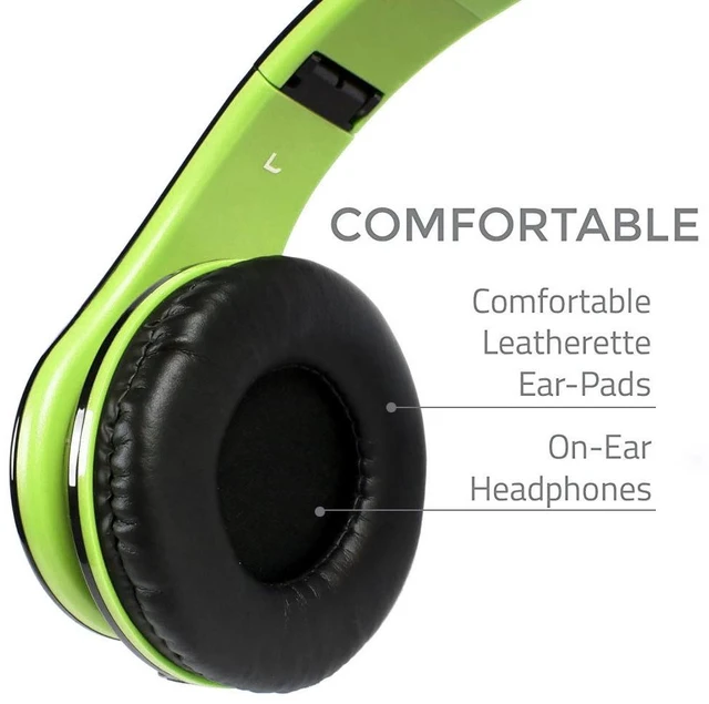 Alt view image 3 of 7 - Kids Headphones for Kids with Removable Cord volume Limited 95dB B/Green Children's headphones, perfect and comfortable