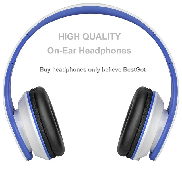Alt view image 4 of 7 - Kids Headphones for Kids with Removable Cord volume Limited 95dB White/Blue Children's headphones, perfect and comfortable