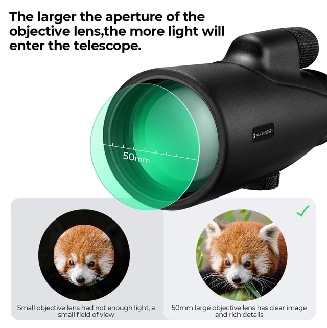 Alt view image 4 of 7 - 12X50 HD Monoculars, Monoculars Telescope for Adults with BAK4 Prism & FMC Lens, Waterproof Monocular Scope with Dual Focus for Bird Watching Hunting Wildlife Hiking Traveling