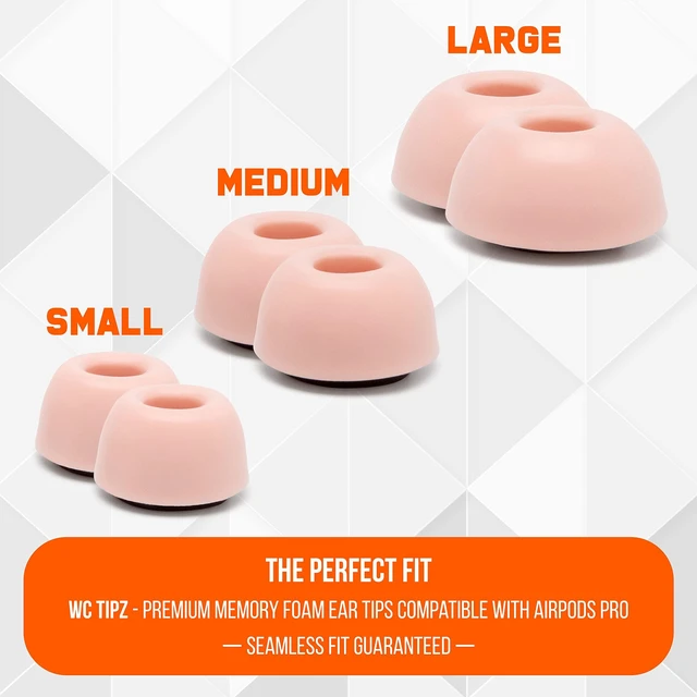 Alt view image 3 of 7 - TipZ - Upgraded Memory Foam Ear Tips for Airpods Pro Made by Wicked Cushions Improved Comfort, Tighter Seal & Better Foam Rebound, Fits in Charging Case Wicked Light Pink
