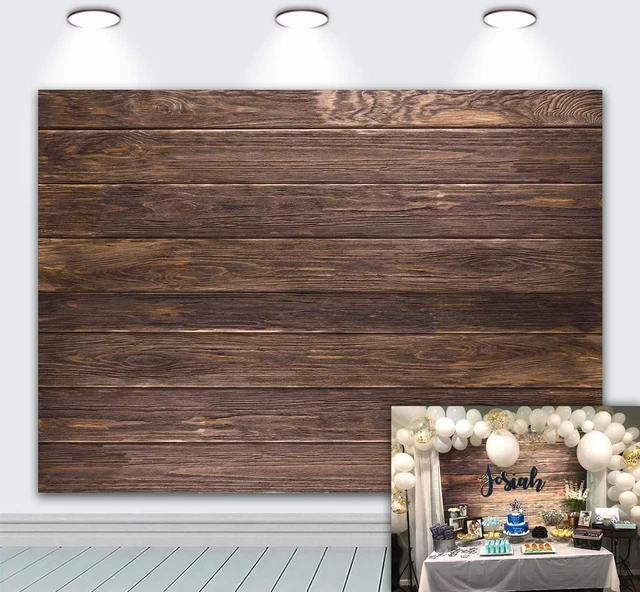 Alt view image 5 of 6 - Wood Vinyl Backdrop Rustic Brown Wooden Board Wall Portrait Photography Background 8x6FT,8x6FT(Width 240cm x Height 180cm)