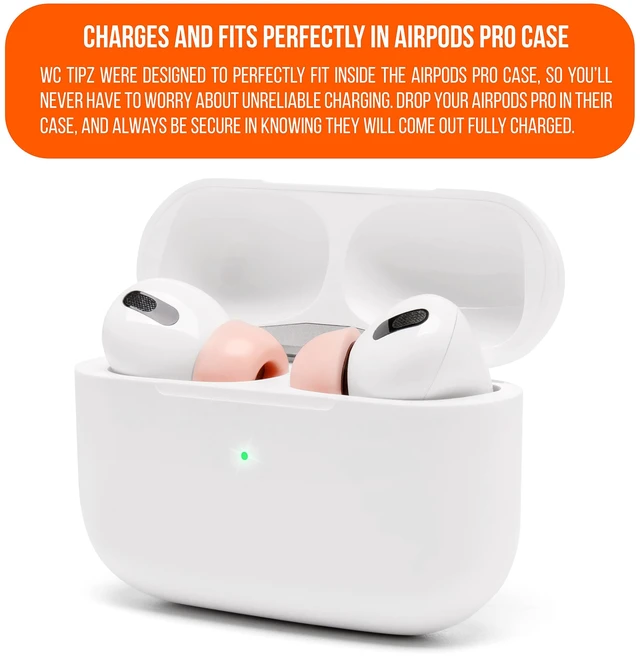 Alt view image 5 of 7 - TipZ - Upgraded Memory Foam Ear Tips for Airpods Pro Made by Wicked Cushions Improved Comfort, Tighter Seal & Better Foam Rebound, Fits in Charging Case Wicked Light Pink
