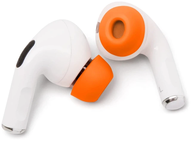 Alt view image 6 of 7 - TipZ - Upgraded Memory Foam Ear Tips for Airpods Pro Made by Wicked Cushions Improved Comfort, Tighter Seal & Better Foam Rebound, Fits in Charging Case Wicked Orange