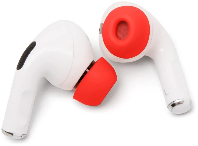 Alt view image 6 of 7 - TipZ - Upgraded Memory Foam Ear Tips for Airpods Pro Made by Wicked Cushions Improved Comfort, Tighter Seal & Better Foam Rebound, Fits in Charging Case Wicked Red