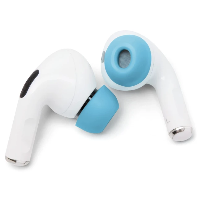 Alt view image 6 of 7 - TipZ - Upgraded Memory Foam Ear Tips for Airpods Pro Made by Wicked Cushions Improved Comfort, Tighter Seal & Better Foam Rebound, Fits in Charging Case Wicked Light Blue