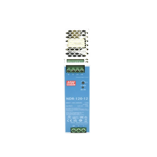 Alt view image 4 of 5 - MeanWell NDR-120-12 120W 12V 10A Power Supply DIN Rail DIN-Rail