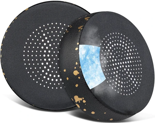 Main image of Cooling Gel Earpads Replacement for Jabra Evolve 75(75UC 75MS 75SE) Stereo Wireless Bluetooth Headset, Ear Pads Cushions with High-Density Noise Isolation Foam - Black Gold
