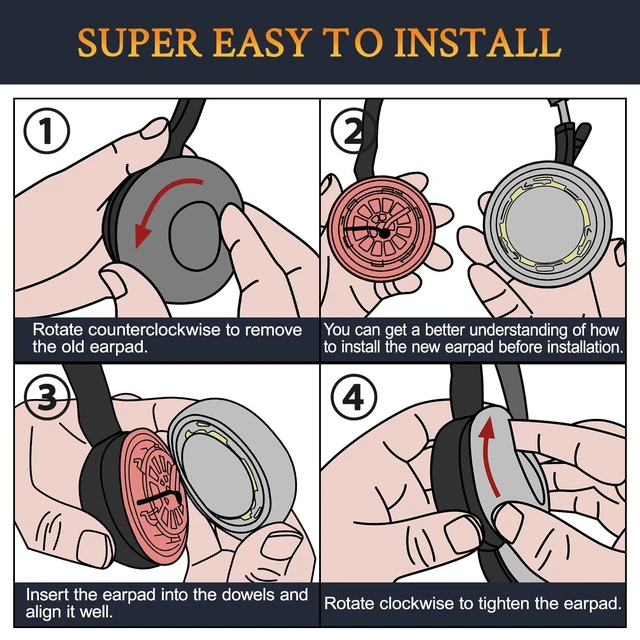 Alt view image 4 of 4 - Cooling Gel Earpads Replacement for Jabra Evolve 75(75UC 75MS 75SE) Stereo Wireless Bluetooth Headset, Ear Pads Cushions with High-Density Noise Isolation Foam - Black Gold