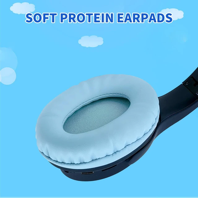 Alt view image 7 of 7 - Kids Wireless Headphones, Bluetooth Toddler Headphones,Over Ear Isolation Headphone Foldable with Built-in Mic for Cell Phones TV Tablet School Network Boys Girls (e6 Blue)