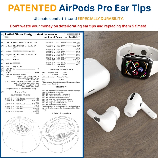 Alt view image 7 of 7 - AirFoams Pro Active V2.0 Memory Foam Ear Tips for AirPods Pro 1 & 2 Flexible Silicone Shield, Anti Slip, Better Sound, All Day Comfort, Secure, Noise Cancelling (3 Pairs-S/M/L)