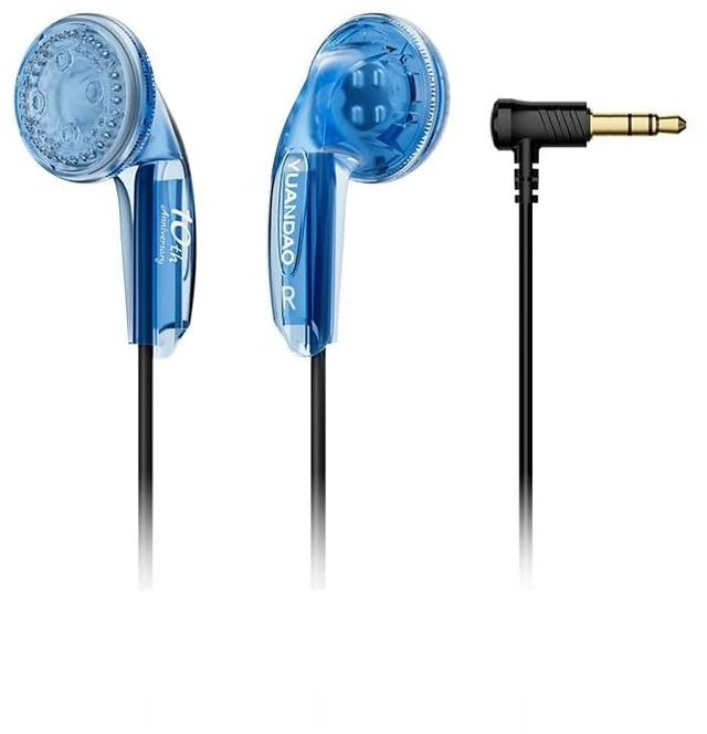 Main image of 10th Anniv Flat Earbuds,15.4mm DD,3.5mm HiFi IEM Deep Blue No Mic 15.4mm N52 driver, balanced HiFi sound; inline mic for calls; transparent limited housing, universal 3.5mm jack