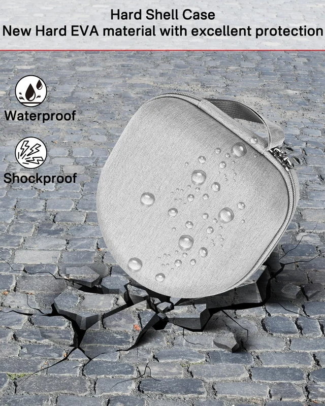 Alt view image 6 of 7 - Hard Storage Case Compatible with BERIBES, for TOZO, for KVIDIO, for Beats Over-Ear Headphones and More Headset, Travel Carrying Bag.(for Sale is Case Only) - Gray(Gray Lining)