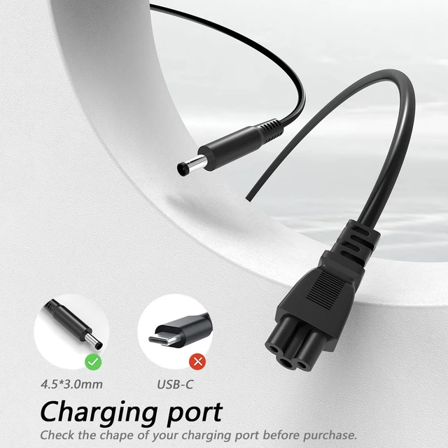 Alt view image 3 of 6 - 65W 4.5mm AC Adapter Compatible with Dell 16 15 14 Laptop DC16255 DC16251 DC16250 DC16256 DC15250 DC15255 DC14250 DC14255 Pro 14 16 PC14250 PC14255 PC16250 PC16255