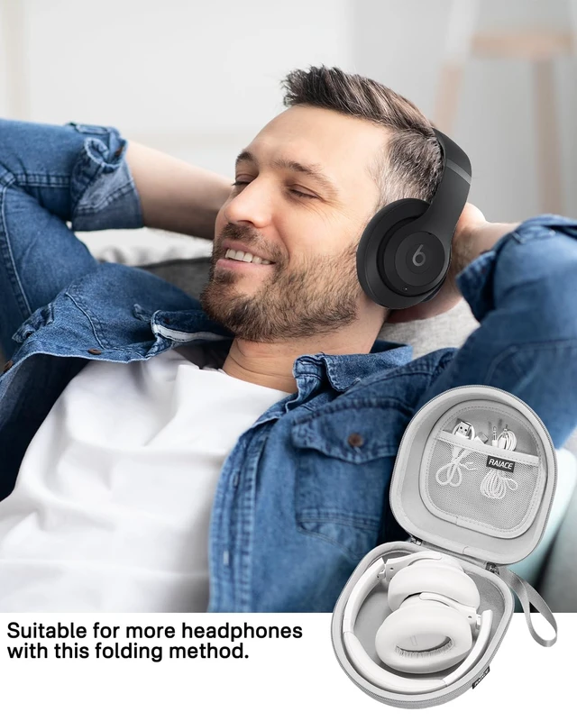 Alt view image 7 of 7 - Hard Storage Case Compatible with BERIBES, for TOZO, for KVIDIO, for Beats Over-Ear Headphones and More Headset, Travel Carrying Bag.(for Sale is Case Only) - Gray(Gray Lining)