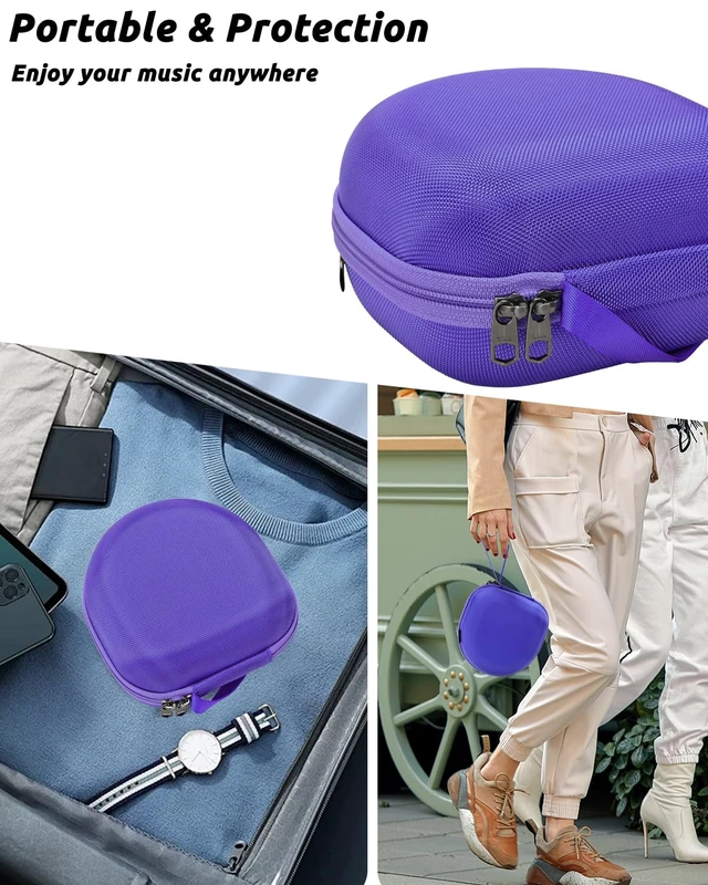 Alt view image 5 of 7 - Hard Storage Case Compatible with BERIBES, for TOZO, for KVIDIO, for Beats Over-Ear Headphones and More Headset, Travel Carrying Bag.(for Sale is Case Only) - Purple