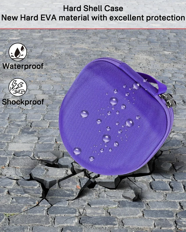 Alt view image 6 of 7 - Hard Storage Case Compatible with BERIBES, for TOZO, for KVIDIO, for Beats Over-Ear Headphones and More Headset, Travel Carrying Bag.(for Sale is Case Only) - Purple
