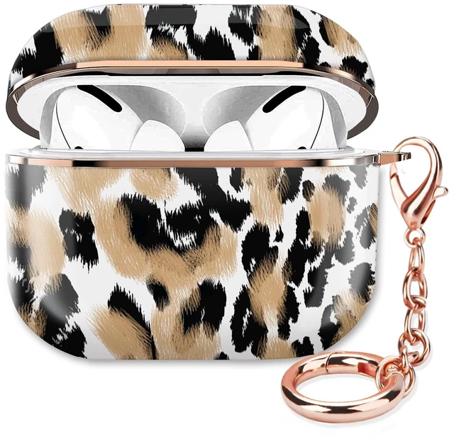 Main image of Compatible with AirPod Pro 2nd/1st Generation Case Cover Protective Shockproof Hard Cover Shell with Rose Gold Keychain, Case for Girl Women Men (Animals Leopard)