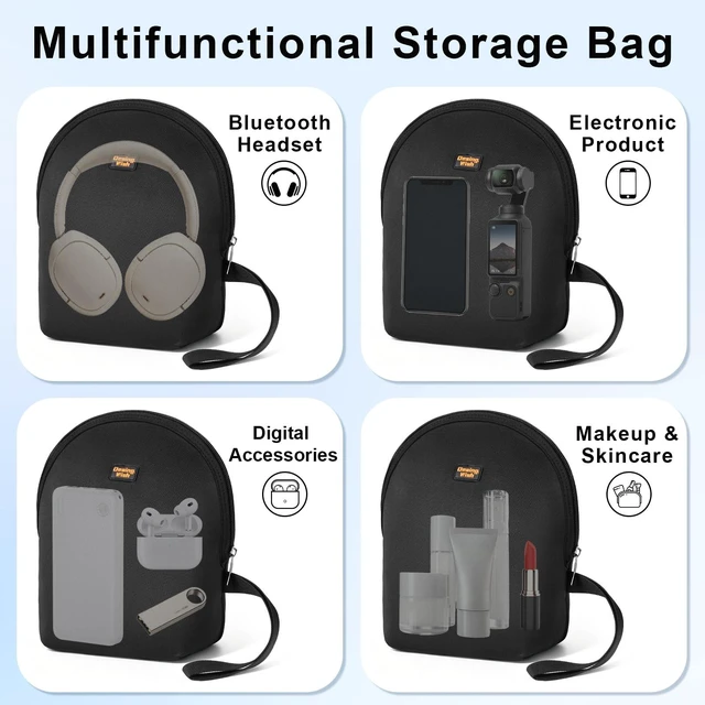 Alt view image 7 of 7 - Soft Headphone Case Bag, Large Headset Carrying Storage Bag Lightweight Headphone Pouch Compatible with JBL Tune & Live/Sony WH-CH520 510 720/ Sony MDR-ZX/Bose QuietComfort/JLab/BERIBES