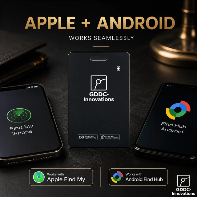 Alt view image 5 of 7 - Tracker Card Rechargeable Apple Find My & Android Ultra-Thin Design IP68 Waterproof Smart Tracking Ideal for Wallets, Passports & Luggage Black