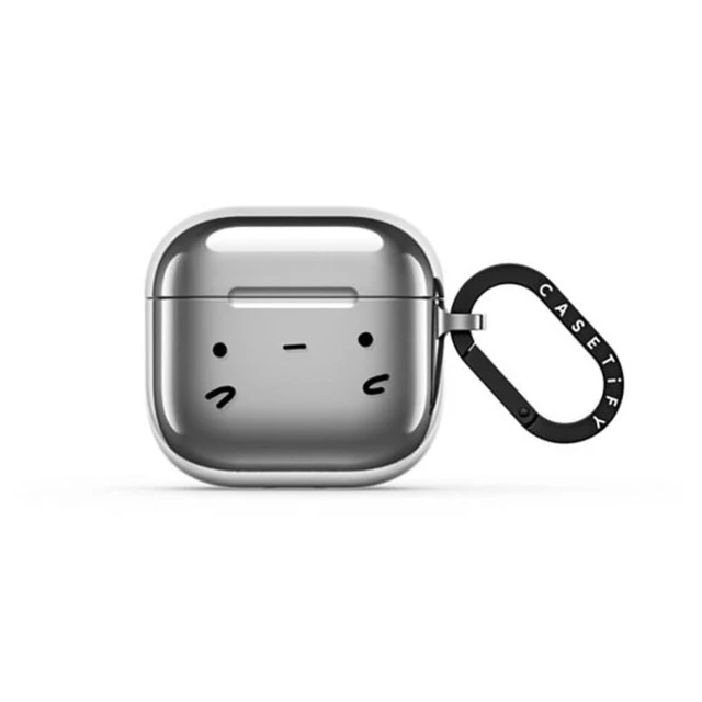 Main image of Mirror Case for AirPods 4/5 - Silver Slim Fit Wirelss Charging Compatible 360-degree Protection sad potato face