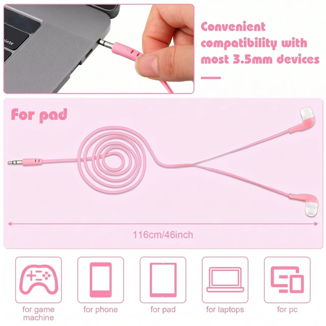 Alt view image 2 of 7 - 100 Pack Earbuds Compatible, in-Ear Design for Students, Multicolor Bulk Earphones in School, classroom Libraries, Teens Wired Headset for Learning Testing, Back to School, with Most 3.5 mm
