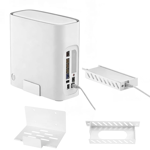 Main image of Metal Wall Mount for AT&T Fiber (Arris) BGW320+Power Bricks Mount Holder Kit,Designed for AT&T Internet Modem Gateway Mounting Holder Compatible with BGW-320,White Steel Wall Mount for BGW320-500,505