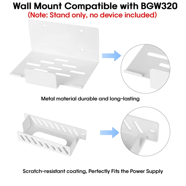 Alt view image 2 of 7 - Metal Wall Mount for AT&T Fiber (Arris) BGW320+Power Bricks Mount Holder Kit,Designed for AT&T Internet Modem Gateway Mounting Holder Compatible with BGW-320,White Steel Wall Mount for BGW320-500,505