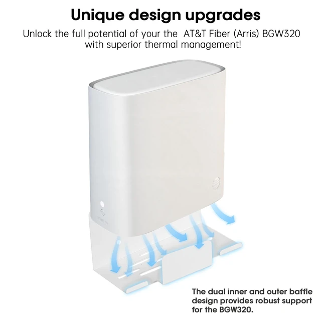 Alt view image 3 of 7 - Metal Wall Mount for AT&T Fiber (Arris) BGW320+Power Bricks Mount Holder Kit,Designed for AT&T Internet Modem Gateway Mounting Holder Compatible with BGW-320,White Steel Wall Mount for BGW320-500,505
