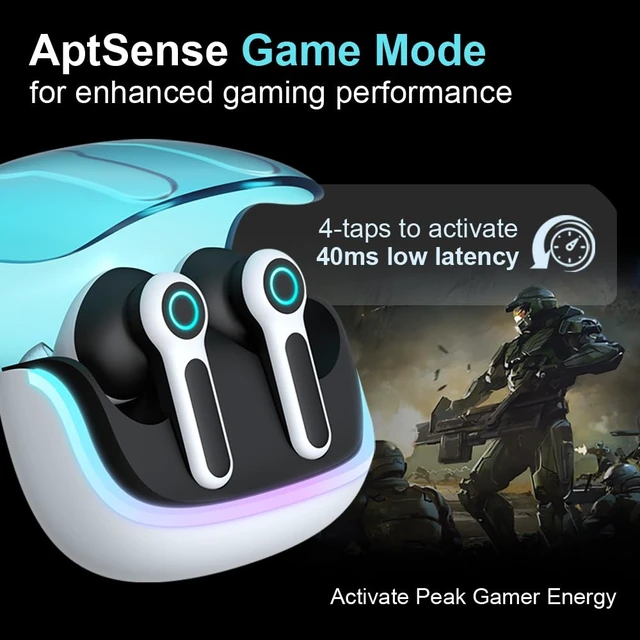 Alt view image 2 of 7 - G07 Wireless Earbuds with RGB LED Light, Gaming Earbuds with 40ms Low Latency, Dual Game and Music Mode Earphones, Wireless Headphones with 50 Hours Worktime, IPX5 Waterproof Quad Mic ENC