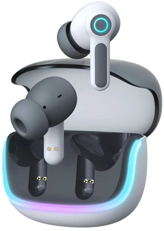 Main image of G07 Wireless Earbuds with RGB LED Light Gaming Earbuds with 40ms Low Latency Dual Game and Music Mode Earphones Wireless Headphones with 50 Hours Worktime IPX5 Waterproof (White Gray)