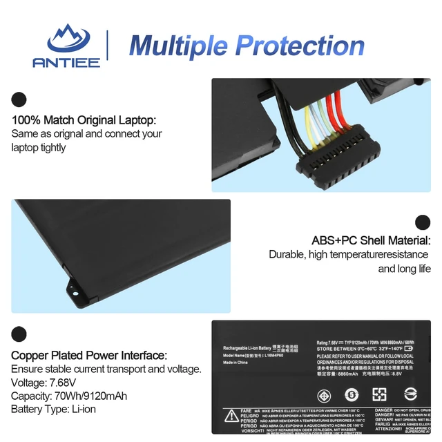 Alt view image 2 of 7 - 81Wh L16M4P60 Laptop Battery for Lenovo Yoga 920 13IKB/Flex Pro/6 Pro 920-13IKB,920-131KB,920-13IKB-80Y7/80Y8/81TF, Ideapad Flex Pro-13IKB, Yoga 6 Pro 13IKB, L16C4P61,5B10N01565,5B10W67249