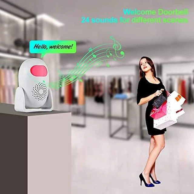 Alt view image 6 of 7 - Motion Detector Alarm Indoor Motion Sensor Alarm with Remote Control 110dB 4 Volume Levels Motion Detector Alert for Home Shop Store (1 Motion Detector, 1 Remote Control)