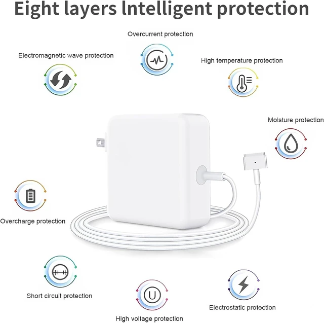Alt view image 5 of 7 - Mac Book Pro Charger, 60W Power Adapter T-Type Magnetic Connector Charger Compatible with Mac Book Pro Retina 13 Inch and Mac Book Air (Later 2012)