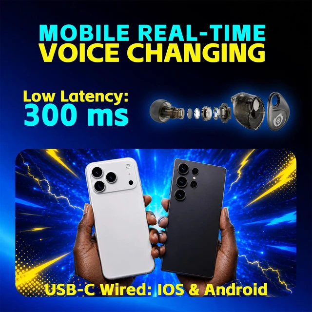 Alt view image 4 of 5 - Voice Changing Earbuds, USB-C Type-C AI Voice Changer in-Ear Headset