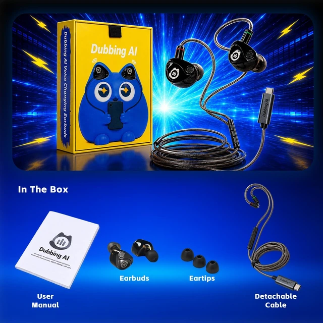 Alt view image 5 of 5 - Voice Changing Earbuds, USB-C Type-C AI Voice Changer in-Ear Headset