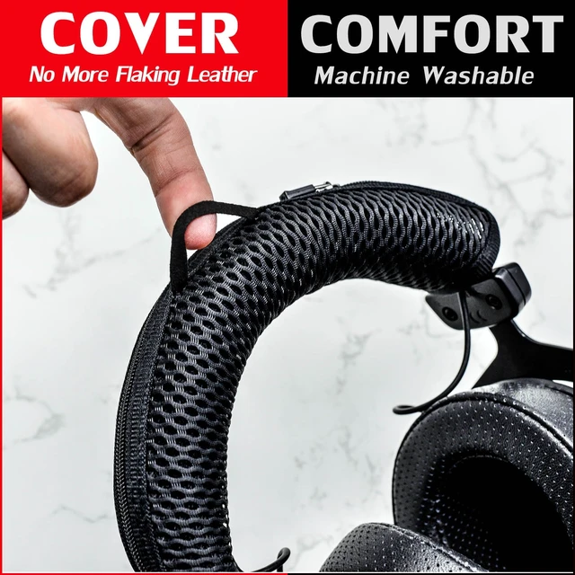 Alt view image 3 of 7 - DT990 Protective Headband Cover Compatible with DT990, DT990 PRO, DT880, DT880 PRO, DT770, DT770 PRO, I Washable Breathable Mesh Fabric (Black)