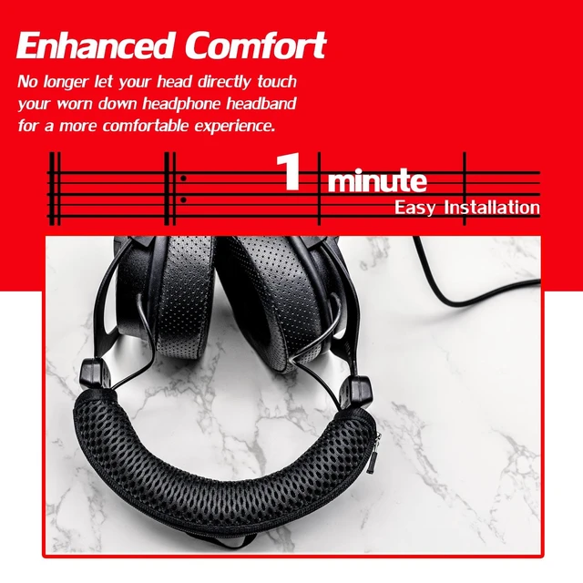 Alt view image 4 of 7 - DT990 Protective Headband Cover Compatible with DT990, DT990 PRO, DT880, DT880 PRO, DT770, DT770 PRO, I Washable Breathable Mesh Fabric (Black)