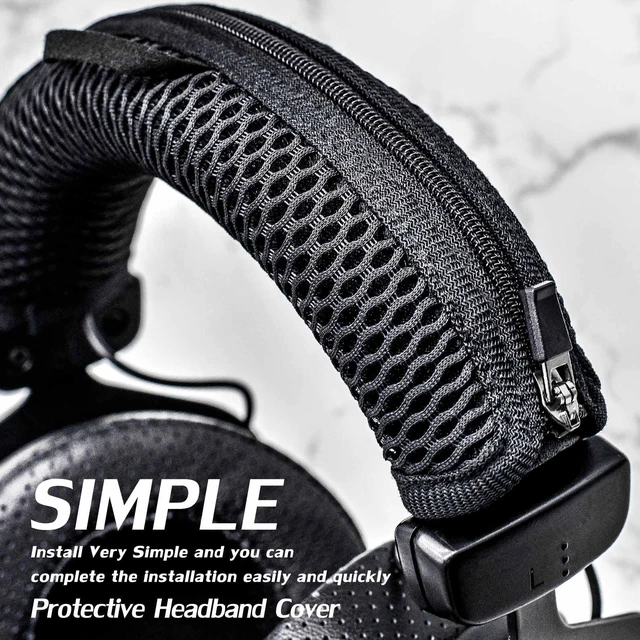 Alt view image 6 of 7 - DT990 Protective Headband Cover Compatible with DT990, DT990 PRO, DT880, DT880 PRO, DT770, DT770 PRO, I Washable Breathable Mesh Fabric (Black)