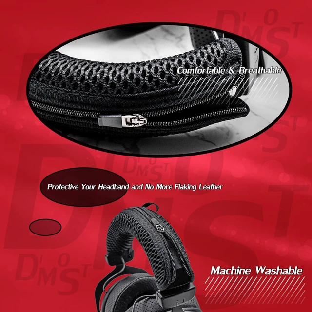 Alt view image 7 of 7 - DT990 Protective Headband Cover Compatible with DT990, DT990 PRO, DT880, DT880 PRO, DT770, DT770 PRO, I Washable Breathable Mesh Fabric (Black)
