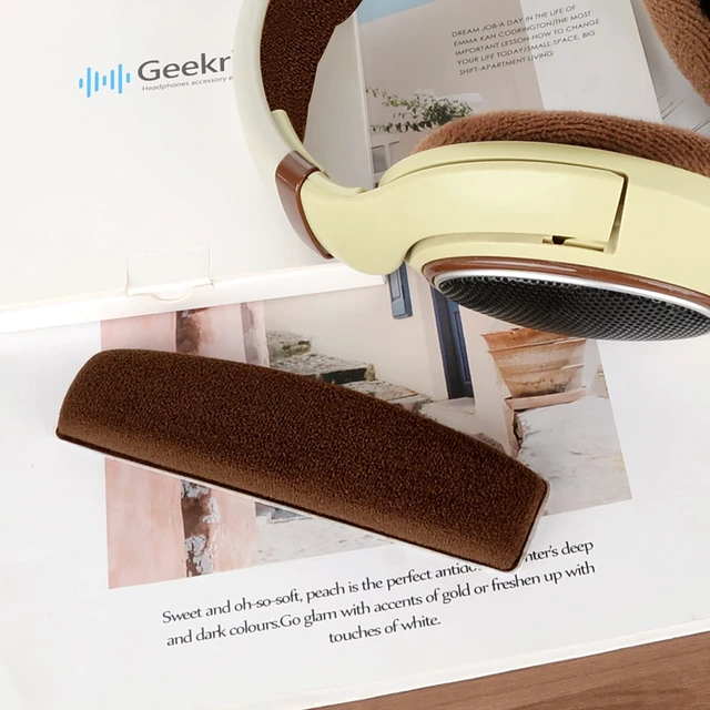 Alt view image 6 of 7 - Velour Headband Pad Compatible with Sennheiser HD598, HD598SE, HD598CS, HD595, HD569, HD559, HD558, HD555, HD518, HD515, Game ONE, PC360, PC373D Headphones (Brown)