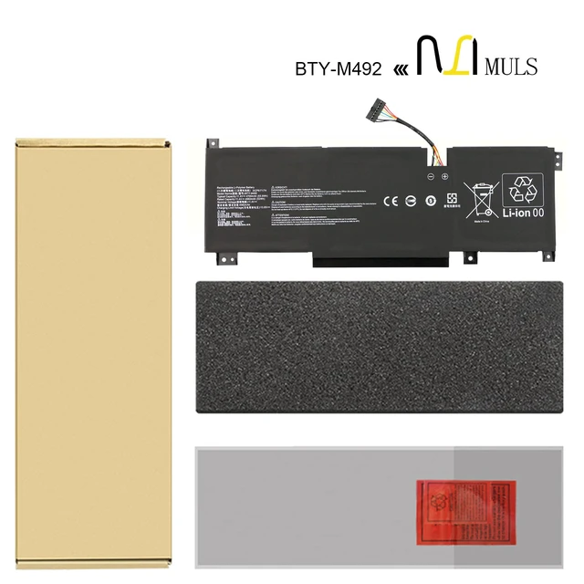 Alt view image 6 of 7 - BTY-M492 Laptop Battery for MSI WF66 WF76 11UI 11UJ Katana GF66 11UD 12UG 12UX GF76 11UE 12UD Crosshair 15 17 A11UCK A11UDK A11UEK Pulse GL66 GL76 11UDK 11UEK 11UCK Sword 15 A11U A11UD A11UE